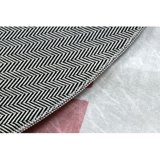 BAMBINO 47810 okrągły dywanik myjący Tęcza, kropki dla dzieci antypoślizgowy - biały / różowy