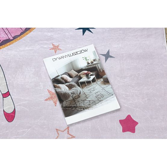 BAMBINO 48060 dywanik kąpielowy Księżniczka, gwiazdy dla dzieci antypoślizgowy - różowy