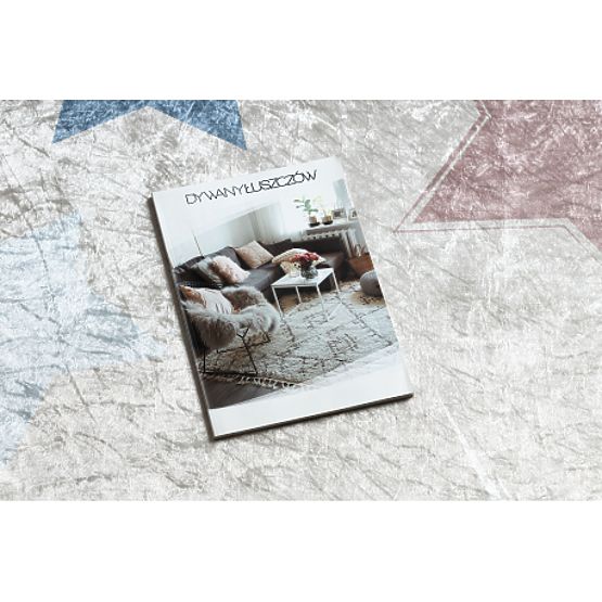 BAMBINO 48130 myjący okrągły dywanik Gwiazdy dla dzieci antypoślizgowy - beżowy / szary