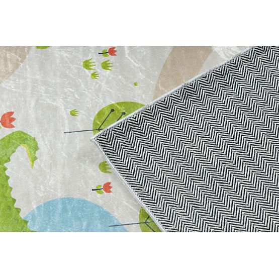 BAMBINO 50230 dywanik myjący Zoo, ulica dla dzieci antypoślizgowy - beżowy / zielony