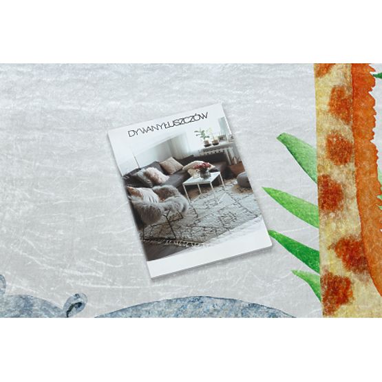 BAMBINO 54090 dywanik do mycia Zwierzęta, Afryka dla dzieci antypoślizgowy - biały / zielony