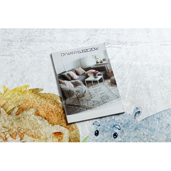 BAMBINO 54090 okrągły dywanik myjący Zwierzęta, Afryka dla dzieci antypoślizgowy - biały / zielony