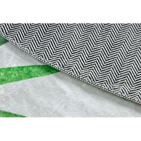 BAMBINO 54090 okrągły dywanik myjący Zwierzęta, Afryka dla dzieci antypoślizgowy - biały / zielony