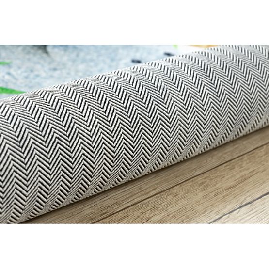 BAMBINO 54090 okrągły dywanik myjący Zwierzęta, Afryka dla dzieci antypoślizgowy - biały / zielony