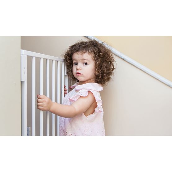 Barierka bezpieczeństwa 74-105 cm na schody i drzwi stalowe panele dodatkowe biała ECOTOYS
