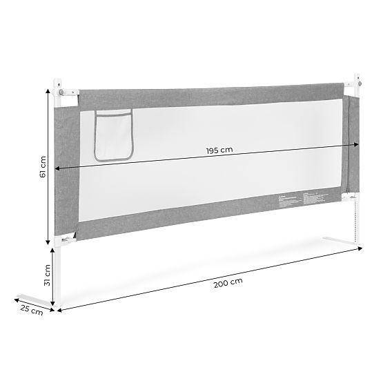 Barierka ochronna na łóżko 200 cm ochrona dla dzieci ECOTOYS