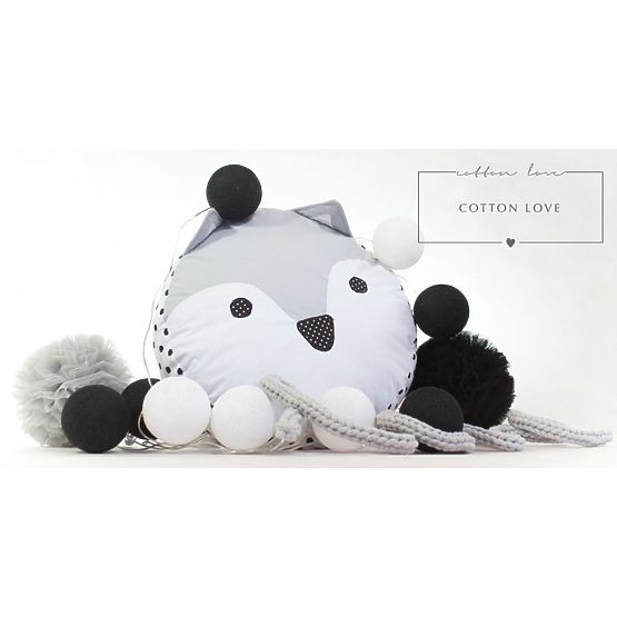 Bawełna świecący LED piłki Cotton Balls - czarno-biały