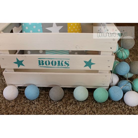 Bawełna świecący LED piłki Cotton Balls - mint pastel