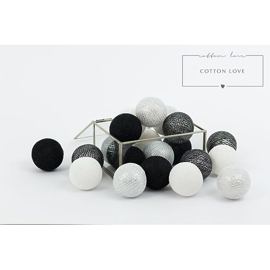 Bawełna świecący LED piłki Cotton Balls - srebrne