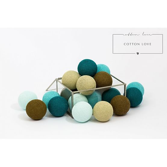 Bawełna świecący LED piłki Cotton Balls - turkusowe