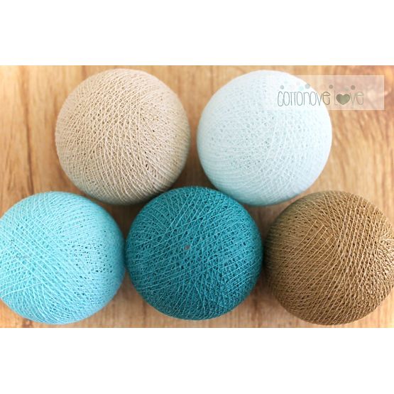 Bawełna świecący LED piłki Cotton Balls - turkusowe
