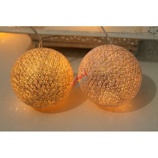 Bawełna świecący LED piłki Cotton Balls - złote
