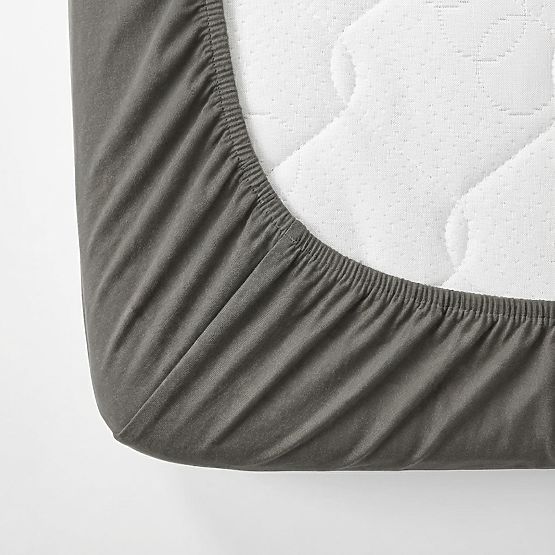 Bawełniane prześcieradło 180x80 cm - ciemnoszare