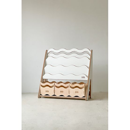 Biblioteczka i regał na zabawki WAVE M - biały