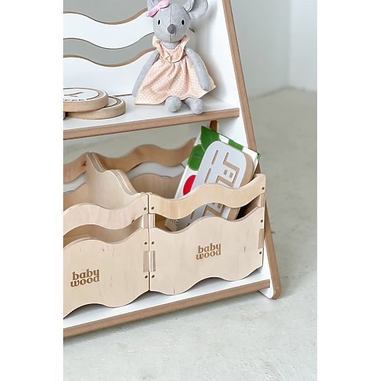 Biblioteczka i regał na zabawki WAVE M - biały