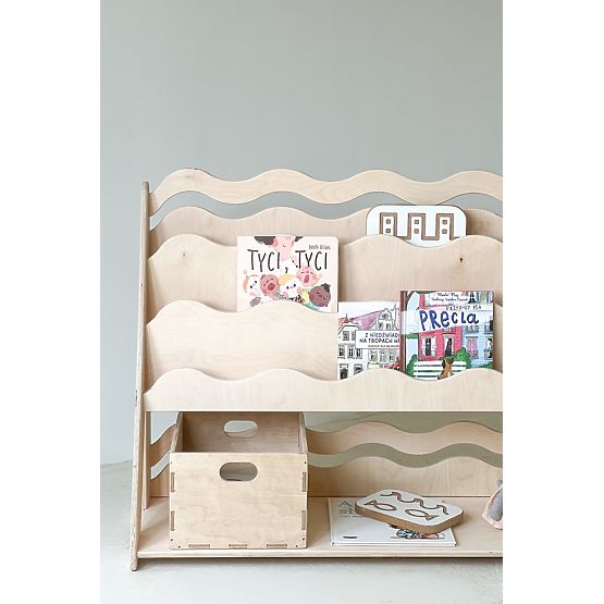 Biblioteczka i regał na zabawki WAVE M - naturalny