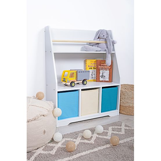 Biblioteczka Montessori Cyan - biała