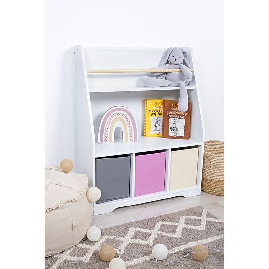 Biblioteczka Montessori Dusty Pink - biała