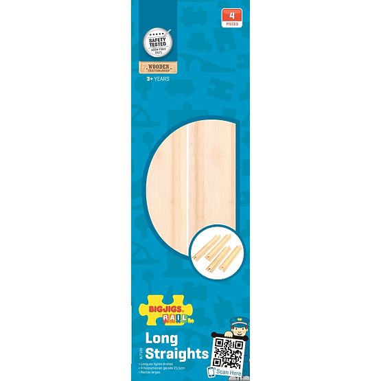 Bigjigs Rail Długie proste szyny 21 cm 4 szt