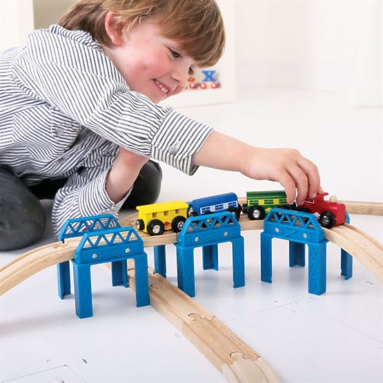 Bigjigs Rail Drewniane szyny zestaw do budowy mostów