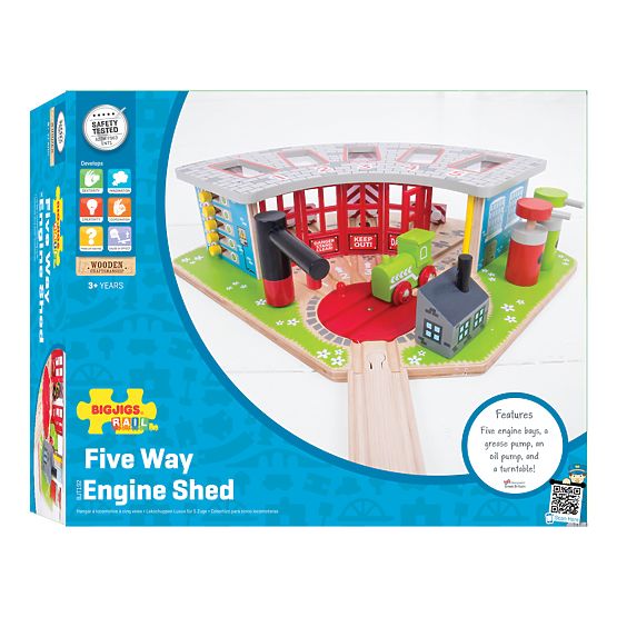 Ekskluzywna zajezdnia Bigjigs Rail na 5 pociągów