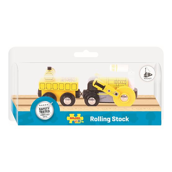 Bigjigs Rail Replika historycznej lokomotywy Rocket + 2 tory