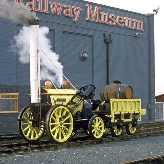 Bigjigs Rail Replika historycznej lokomotywy Rocket + 2 tory