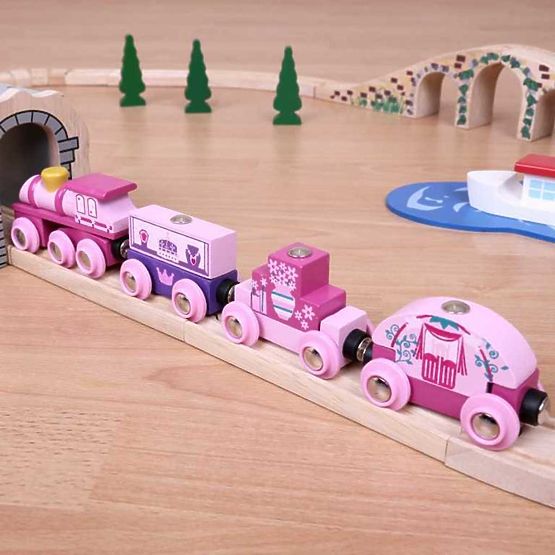 Pociąg Bigjigs Rail dla księżniczek + 3 tory