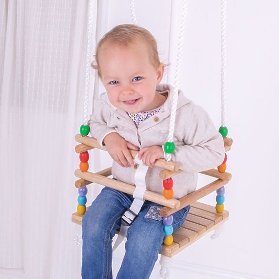 Bigjigs Toys Drewniana huśtawka z koralikami