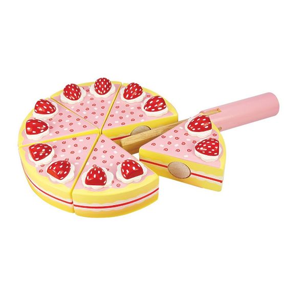 Bigjigs Toys Drewniany tort z truskawkami