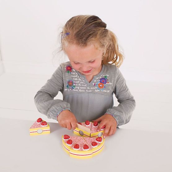 Bigjigs Toys Drewniany tort z truskawkami
