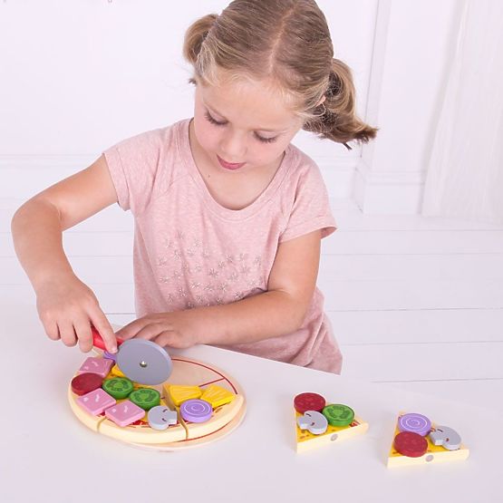 Bigjigs Toys Drewniana krajalnica do pizzy