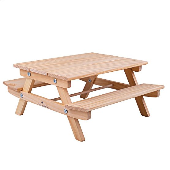Bigjigs Toys Drewniana ławka piknikowa dla lalek