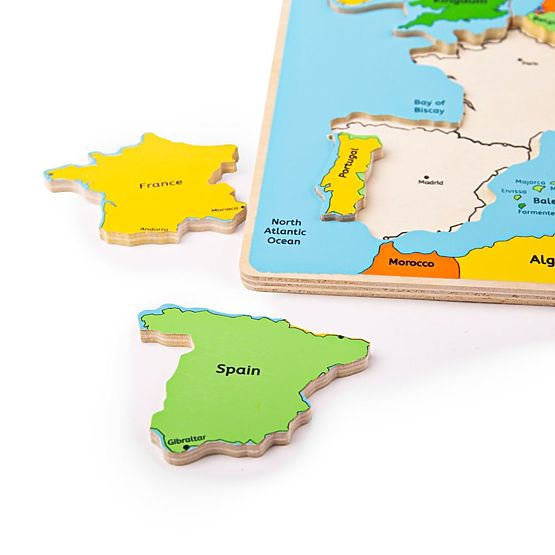 Bigjigs Toys Drewniana mapa-puzzle Europy 25 sztuk