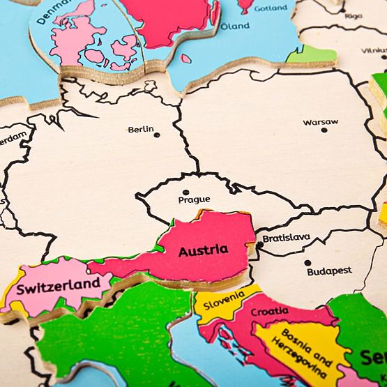 Bigjigs Toys Drewniana mapa-puzzle Europy 25 sztuk
