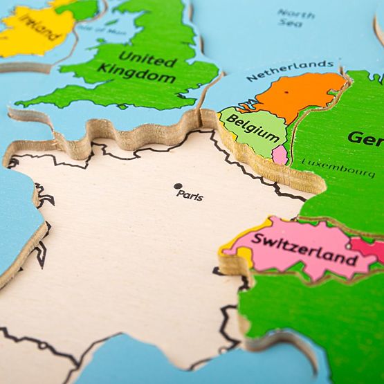 Bigjigs Toys Drewniana mapa-puzzle Europy 25 sztuk