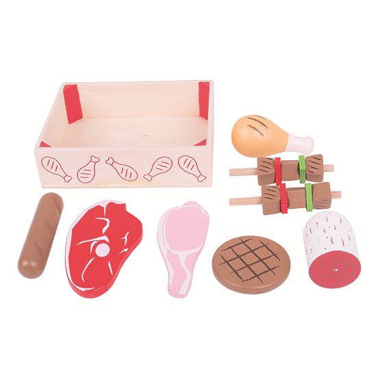 Bigjigs Toys Drewniane kiełbaski w pudełku