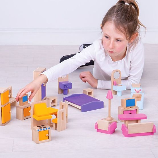 Bigjigs Toys Drewniane meble do domku dla lalek