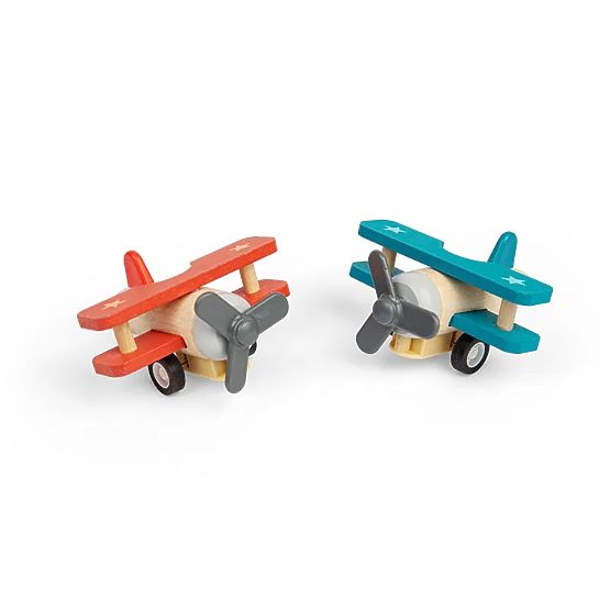 Bigjigs Toys Drewniane nakręcane samolot Dwupłatowiec 1 szt.