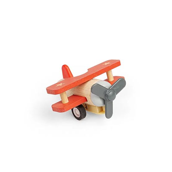 Bigjigs Toys Drewniane nakręcane samolot Dwupłatowiec 1 szt.