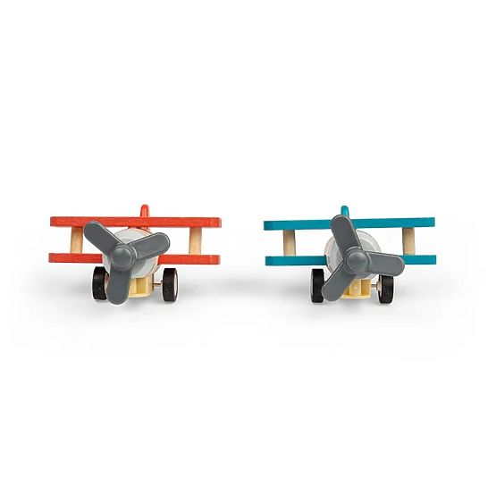 Bigjigs Toys Drewniane nakręcane samolot Dwupłatowiec 1 szt.