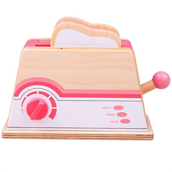 Bigjigs Toys Drewniany toster różowy