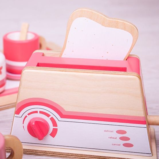 Bigjigs Toys Drewniany toster różowy
