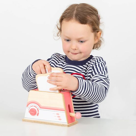 Bigjigs Toys Drewniany toster różowy