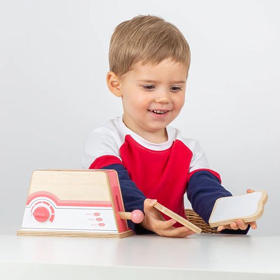 Bigjigs Toys Drewniany toster różowy