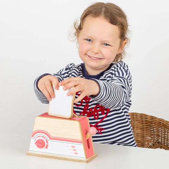 Bigjigs Toys Drewniany toster różowy
