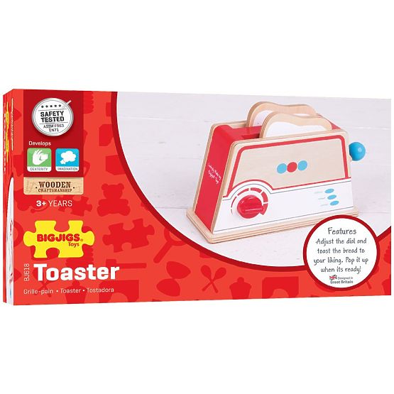 Bigjigs Toys Drewniany toster w kropki