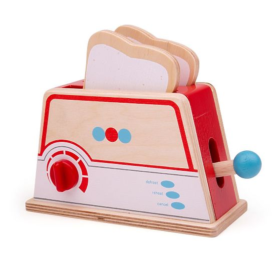 Bigjigs Toys Drewniany toster w kropki