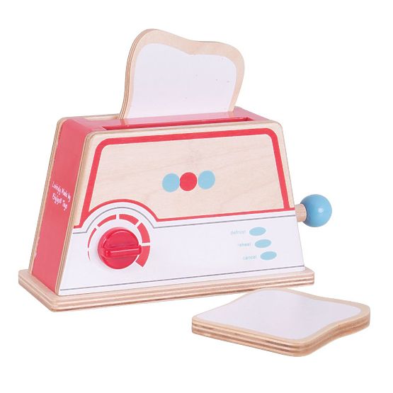 Bigjigs Toys Drewniany toster w kropki