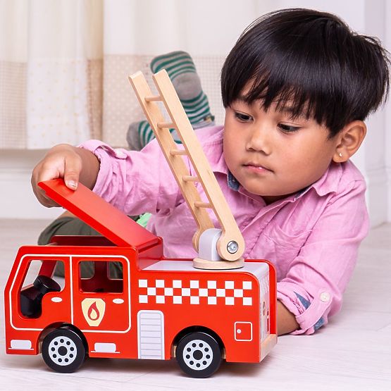 Bigjigs Toys Drewniany wóz strażacki